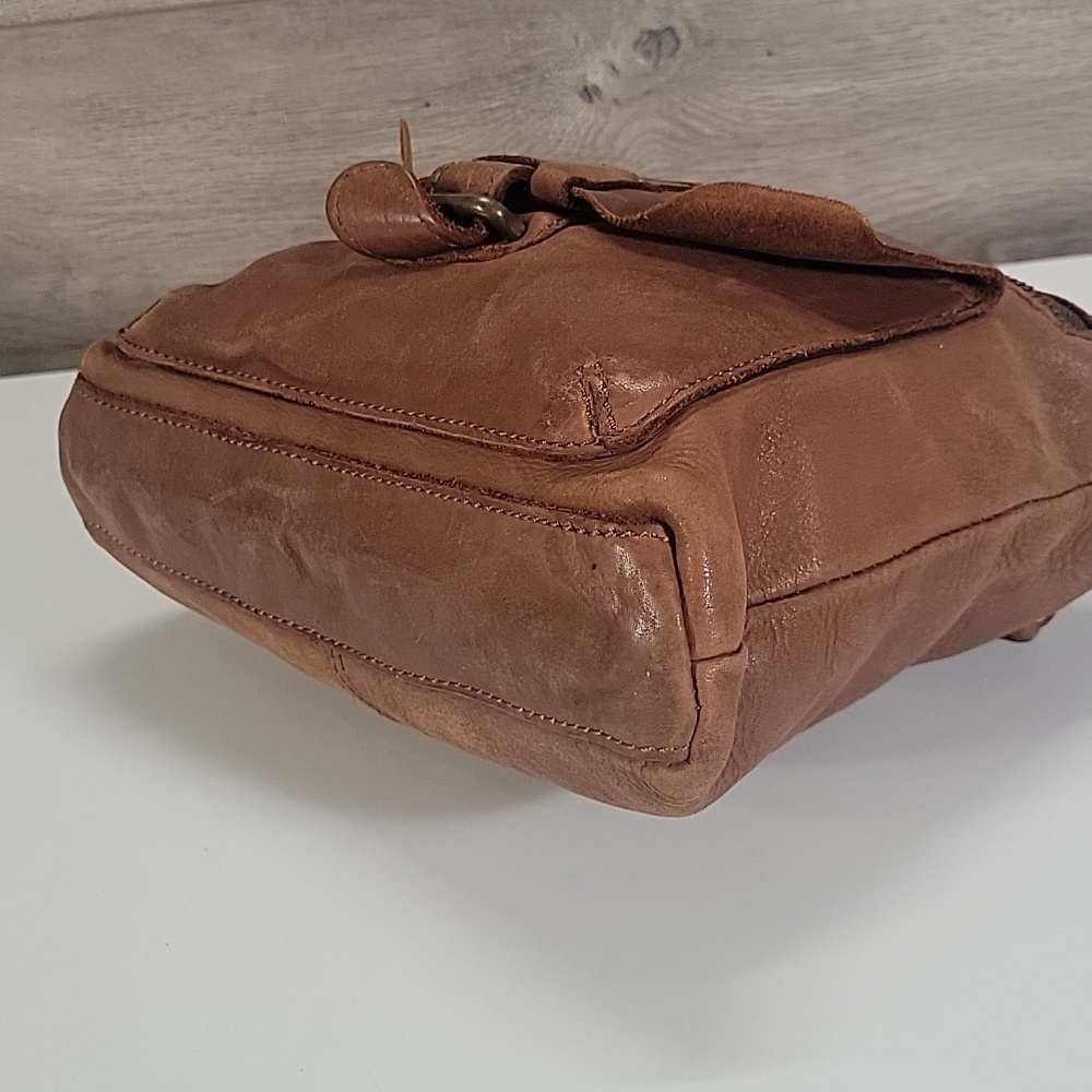 Harbour 2Nd for Anthropologie Leather Crossbody Messenger Bag - Brown - Picture 7 of 14